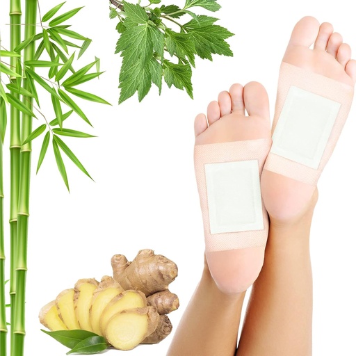 [BRSW2HYQAENGOADL] Linfatico Drainage Ginger Foot Pads 50 Pads - Ginger olio Foot Patches Deep Cleansing Sleep Aids Alleviare Stress e Fatigue Migliorare la qualità del sonno