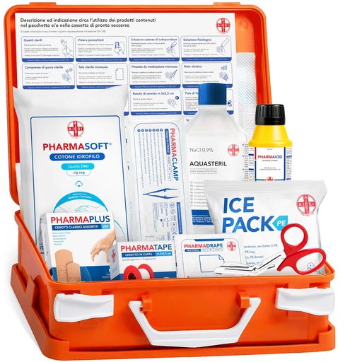 [BRSWIHLYOJYQIADA] AIESI® Medical First Aid Box with Attachment 2 for Companies Less than 3 Employees, DM388/DL81 Compliant, Made in Italy