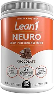 [BRSW2FI3DF7BQ3Y7] Lean1 Neuro Chocolate, Mental Energy Drink, 15 Serving tub by Nutrition53