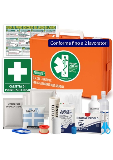 [BRSWYZACDMNROHLZ] ONFARMA Farma1 First Aid Box Complete with First Aid Sign Compliant with DM 388 Attachment 2 for Companies up to 2 Workers and Business Vehicles