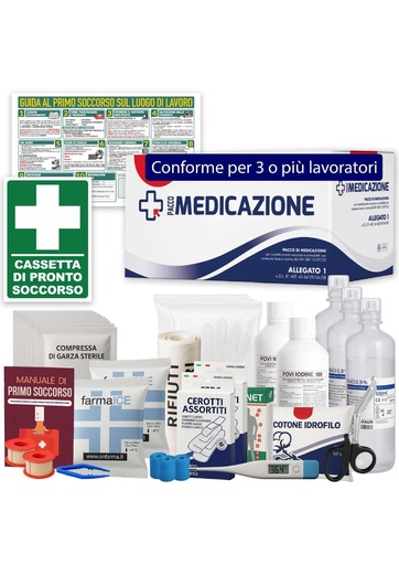 [BRSW2CQBBYMRGGY2] ONFARMA Replenishment Kit Complete with First Aid Sign Replacement for Medical Cassette Dressing Pack Without Pressure Gauge for Companies with 3 or More Workers D.M. 388 all.1