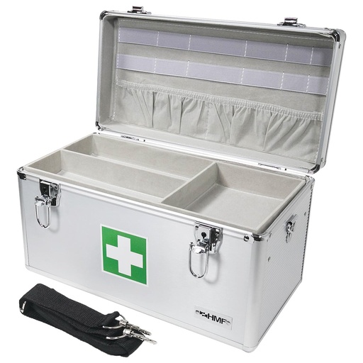[BRSWECQ3BMCRMG3L] HMF 14701-09 Medicina Box, Medical Case, Universal Case, Aluminium, 40 x 22.5 x 20.5 cm