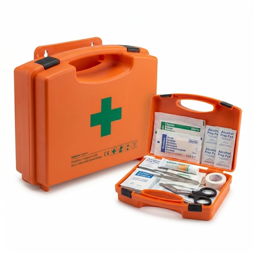 [BRSRYZD2PMIA43TO] Lemag First Aid Box Group C – Compliant with Legislative Decree 81/2008 D.M. 388/2003 – First Aid Kit for Companies up to 3 Workers – Polypropylene Wall Mount | Made in Italy