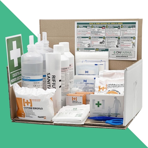 [BRSROBD4BMBAKCAU] First Aid Box Replenishment Kit Complete with First Aid Sign Replacement for Medical Cassette Dressing Pack Without Pressure Gauge for 3 or More Workers D.M. 388 to 1