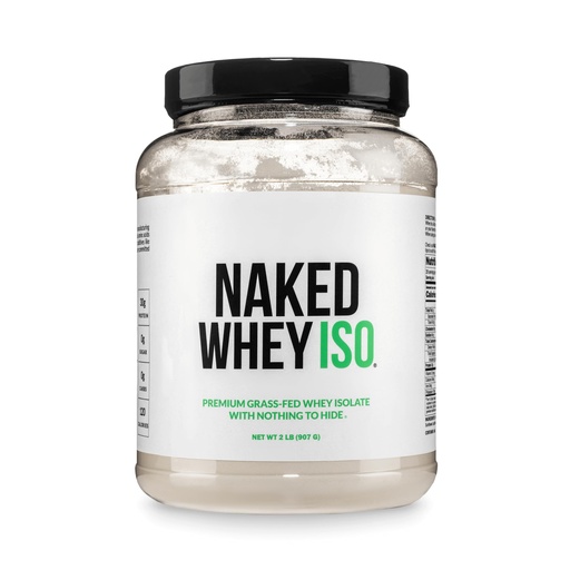 [BRSRAGD2BAIBUCAY] NAKED Whey Isolate Protein - Only 2 Ingredients, 30g Grass-Fed Protein, Zero Carb, Unflavored, Undenatured, Non-GMO, No Soy, Gluten-Free, No Preservatives - 28 Servings