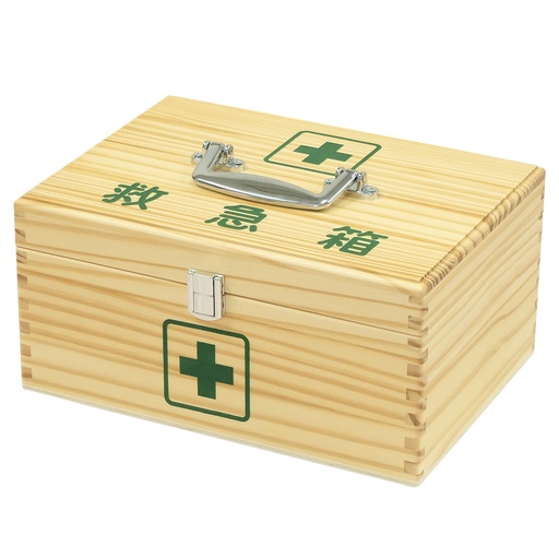 [BRSRMHALA54BAH3O] Nissiniryouki 782615 Leader Wooden First Aid Box Set, Medium Size, Sanitary Material Set, Wooden Case, Portable, Stylish, Cute, Contents Set, Sports, First Aid, Compact, Sports, Business Use, Home, Stores, Facilities