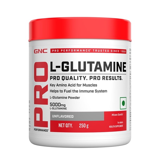 [BRSWYAT5AR7GCEIZ] GNC PRO PERFORMANCE L-Glutamine | 5000mg Per Serving | Supports Muscle Recovery, Gut & Immune Health | Gluten-Free, Lactose-Free | Unflavoured | 250g