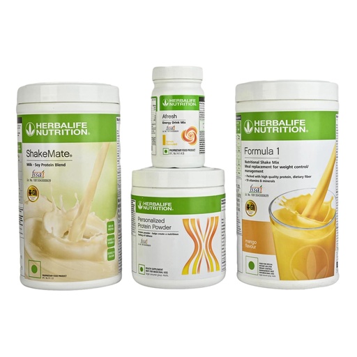 [BRSRMCDYOUAWCELX] HERBALIFE Weight Loss Combo (Formula 1 Mango Flavor, shakemate, protein powder & Afresh Energy Drink Lemon Flavor (1250 GM)
