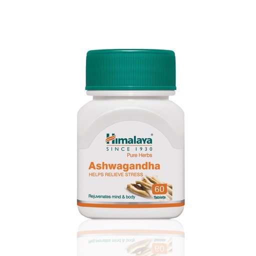 [BRSWKFQYCVYRMEDA] Himalaya Ashwagandha | 100% Pure Ashwagandha Root Extract | For Stress Relief | Rejuvenates Mind & Body | 60 Tablets