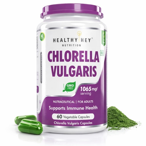 [BRSROGADCENRUHL7] HealthyHey Nutrition Chlorella Vulgaris - 1065mg per serving - 60 Vegetable Capsules