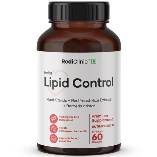 [BRSRGAQROYFRAE35] Lipid Control Capsules |Blend of Plant Sterols, Arjuna, Guggul | Helps Manage Cholestrol Levels and Supports Heart Health | Pack of 1-60 Capsules