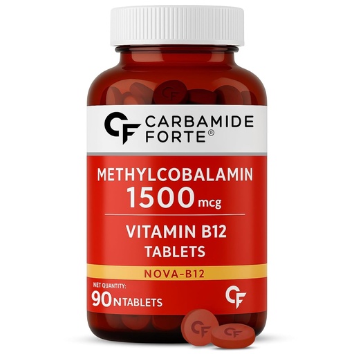 [BRSW2FQCCRYWKD33] Carbamide Forte Vitamin B12 Tablets | Methylcobalamin 1500mcg - Active Form of Methylcobalamin B12 Vitamin Tablets For Men & Women - 90 Tablets