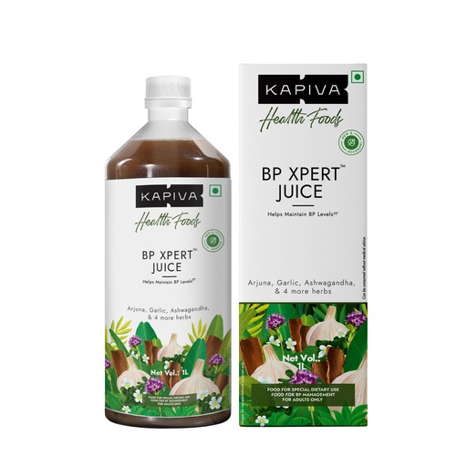 [BRSRYYATOEPRSD3Z] Kapiva BP Xpert Juice, to manage BP levels | Ashwagandha, Arjuna & 5 Other Herbs (1 Litre)