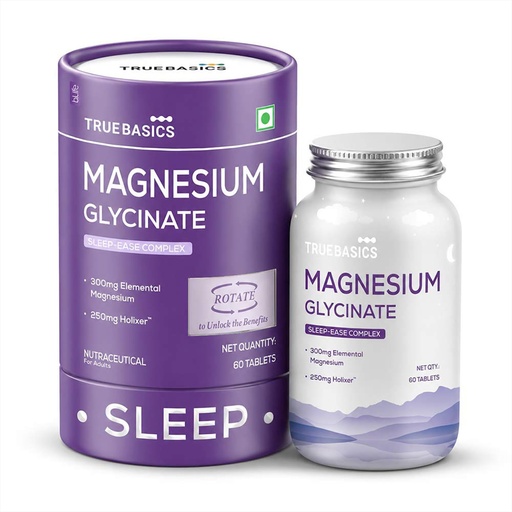 [BRSRYEL5AB7WO33O] TrueBasics Magnesium Glycinate Sleep-Ease Complex, 60 Tablets