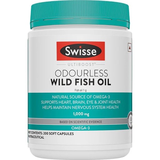 [BRSRYZY6CAOWYET3] Swisse Fish Oil with 1000mg Omega 3 - One Capsule Per Serving, 1000mg Omega-3 Fish Oil In Single Capsule, Manufactured In Australia - 200 Days Pack