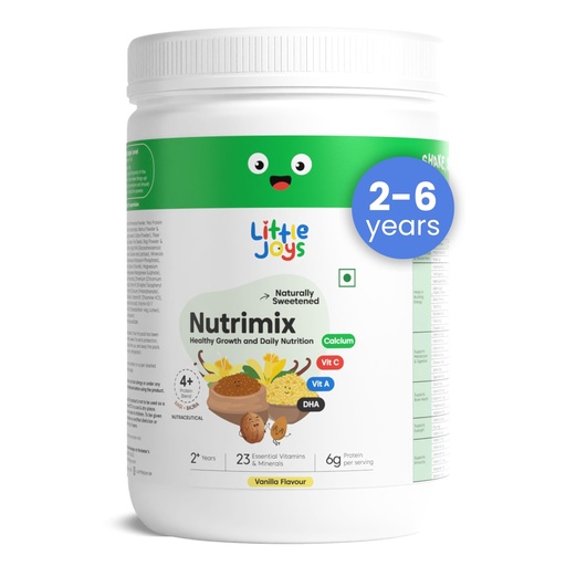 [BRSROFT6OUOQMCYZ] Little Joys Nutrimix Nutrition Powder 350g | 2-6 Years | Naturally Sweetened With Jaggery & Dates | Supports Immunity | With Ragi, Bajra, Almonds | Vanilla Flavour