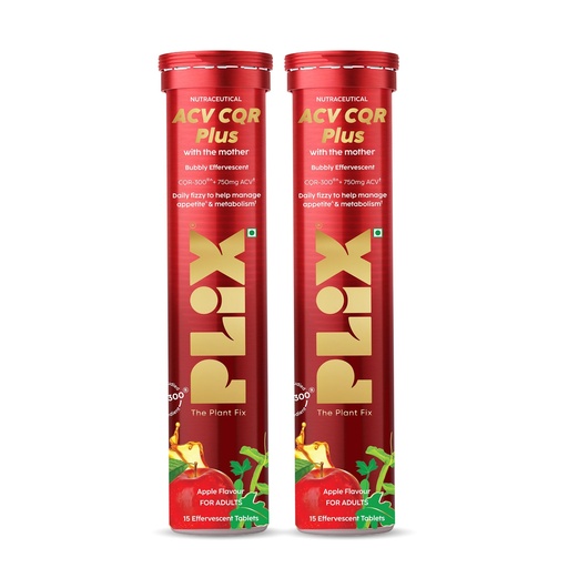 [BRSRGFL4BYJW2CLV] ACV CQR Plus Effervescent | Clinically Studied CQR-300® for GLP-1 Support | Helps Reduction in Fat, Waist & Hip Circumference, Metabolism & Appetite Control | Pack of 2