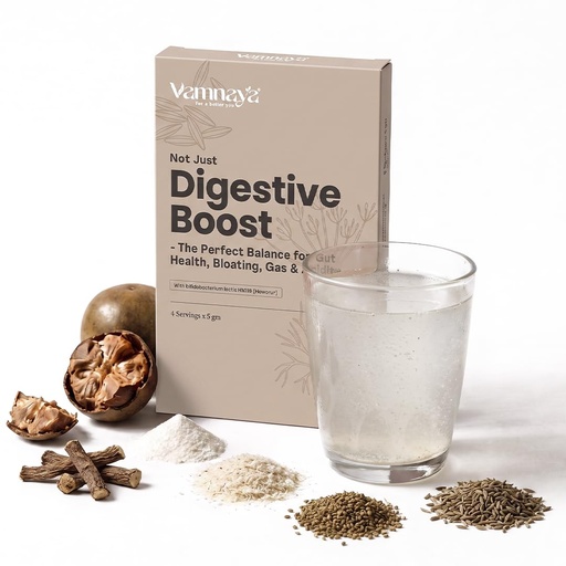 [BRSRYEIROABBQA3G] Vamnaya Digestive Boost Gut Health Supplement | Complete Gut Support | Prebiotic Fiber and Probiotic | Constipation, Bloating and Gas Relief | Trial Pack 4 Servings