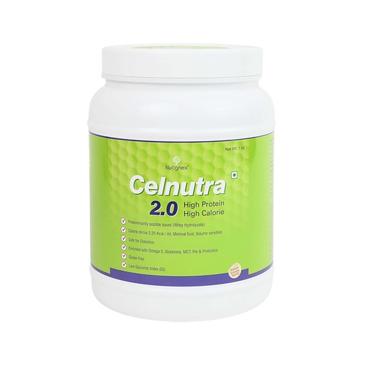 [BRSROCARCQFRO3L3] Nucgnex Celnutra 2.0 High Calorie Nutrition Powder | Advanced MCT + Whey Protein Blend | Faster Recovery & Gut Health | Prebiotics & Probiotics | No Added Sugar | For Fluid Restricted Diets | 1kg