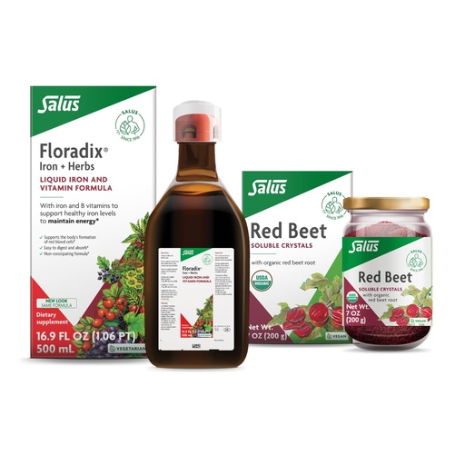 [BRSRAHA7OAFQYC3D] Floradix Iron & Herbs (16.9 oz) & Salus Red Beet Crystals (7 oz) - Iron Supplement for Healthy Energy Support* & Organic Nutritional Beet Root Drink Mix