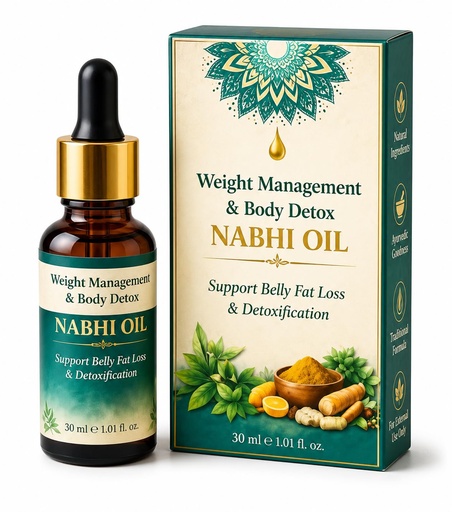 [BRSRYZARBMNB4YDJ] Nabhi Oil for Weight Management & Body Detox 30ml | Ayurvedic Herbal Belly Button Oil | Supports Digestive Wellness, Metabolism Balance, Relaxation & Daily Self-Care for Men & Women (30 ML, PACK OF 1)