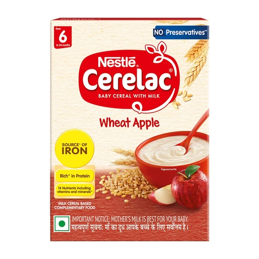 [BRSWIG35CAIAYEDG] Nestlé CERELAC Baby Cereal Wheat Apple, STG-1, 360g