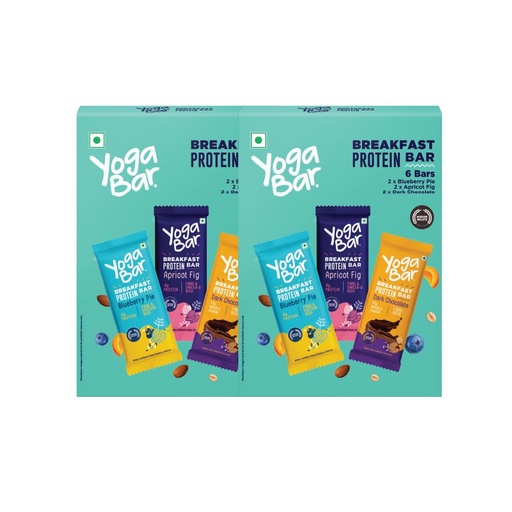 [BRSWGFQ7AB7RG2DZ] Yogabar Breakfast Protein Bars, 12 Bars | Easy & Convenient Breakfast On-the-GO | High in Protein & Fibre | Quick Protein Snack that helps in Weight Loss Management (12 Bars, Variety Pack)