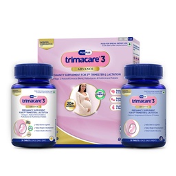 TRIMACARE™ 3 Advance | Prenatal Vitamins For Pregnancy | 3rd Trimester| New Formula with Choline | Iron, Veg DHA Omega 3, Calcium | No Gas, Bloating, Or Constipation | Bowel Regulator | | 20+ essential nutrients (Pack of 1) | 60 X 1 |