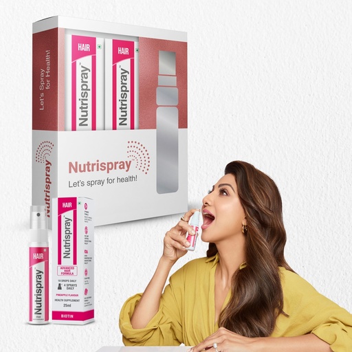 [BRSROED4DIJRGFL2] Hair Biotin Mouth Spray for Hair Growth- 25 ml (Pack of 3) | Biotin (Vitamin B7) + Vitamin B5 | Stronger Hair, Skin & Nails | Fast-Absorbing Sublingual Oral Supplement | Pineapple Flavour