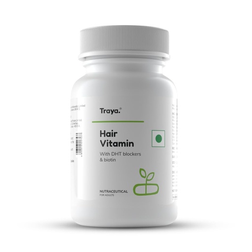 [BRSW2ZYROB7GKCI7] Traya Hair Vitamins Capsules, Natural DHT Blocker & Biotin Capsules for Hair Growth, Hair Fall Control, Contains 12 mcg Biotin, Vitamin, Iron, Omega 3 & Bhringraj (30 Multivitamins for Hair), 50 grams