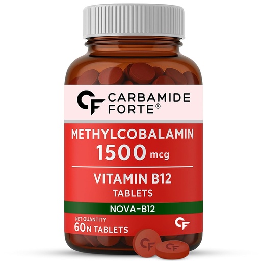 [BRSRECAFOIJROHT4] Carbamide Forte Vitamin B12 Supplements | B12 Vitamin Tablets - Methylcobalamin 1500mcg | Best Vitamin B-12 Supplement for Men & Women - 60 Tablets