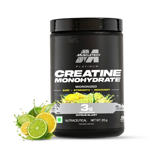 [BRSRGHY3BZ6B4HY4] MuscleTech Platinum Creatine Micronized Powder | 83 Servings, Citrus Blast | Improves Strength, Power & Muscle Recovery |Muscletech Creatine Flavored - 315g