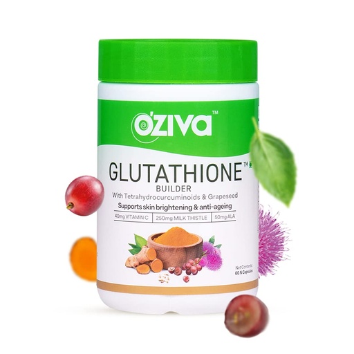 [BRSW2ED6OENR4FDP] OZiva Plant Based Glutathione Builder, Skin Glow, Anti-Ageing, 60 Caps