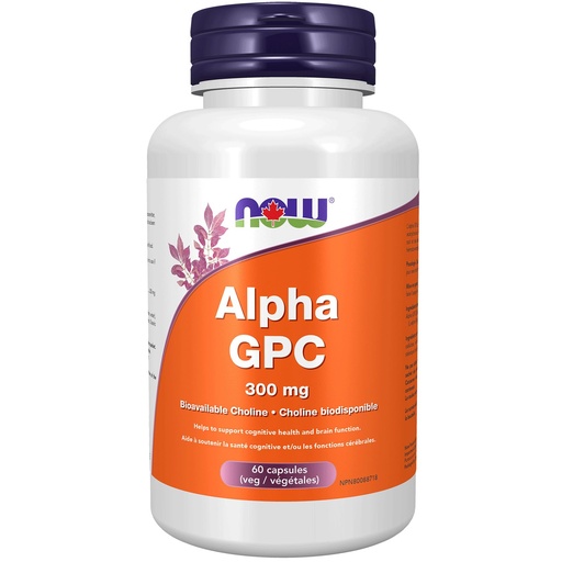 [BRSWIZYZOMOWYF3Y] Now Alpha GPC (Bioavailable Choline) 300mg 60vcap