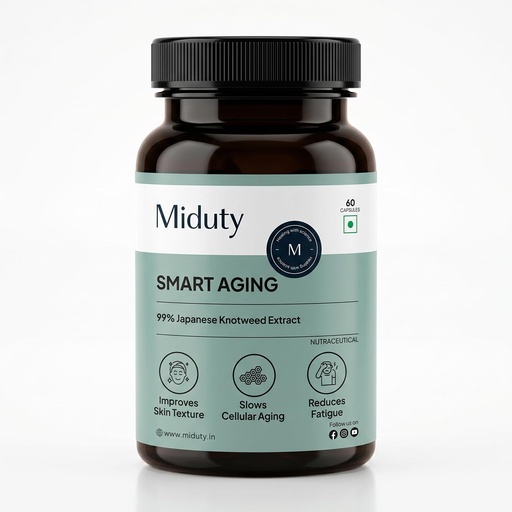 [BRSRMYIKDN7BO3YU] Miduty Smart Aging Trans-Resveratrol 99% | Anti-Aging Formula with Japanese Knotweed, Pomegranate & Green Tea Extract | Supports Fine Lines, Wrinkles, Skin Texture & Healthy Aging | 60 Veg Capsules