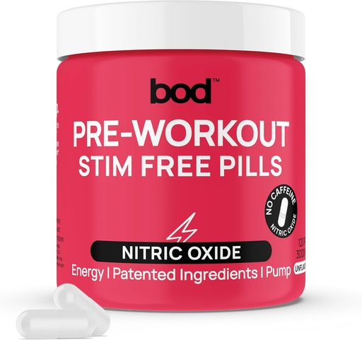 [BRSW2CAOCQJRG3D2] BOD Pre Workout Pills with Natural Green Tea, Electrolytes, L-Theanine, Beet Root, Supports Energy, Endurance, Workout Performance with No Jitters or Crash, Vegan Pre Workout for Women & Men, 120Pills