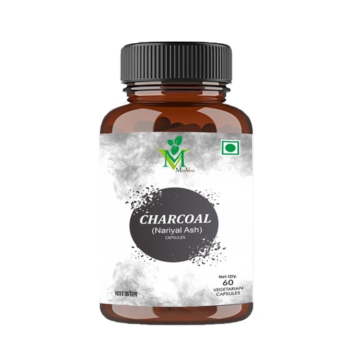 [BRSRMGTROEMR6H3B] Charcoal Veg Capsules Detox, Bloating Relief, and Teeth Whitening, Gluten-Free, High Absorbency Formula for Men and Women, 60 Veg Capsules