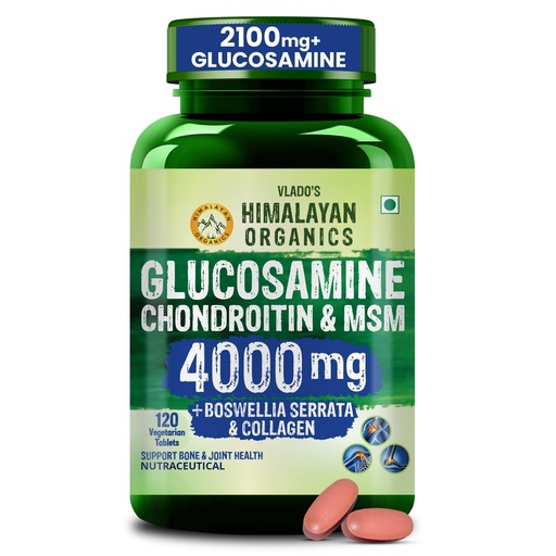 [BRSWYGQZBF6GGA3Z] Vlado’s Himalayan Organics Glucosamine Chondroitin MSM Tablets | Cartilage & Joint Support Supplement | Glucosamine for Joint Relieves Pain and Stiffness I Pure Veg Formula- 120 Vegetarian Tablet