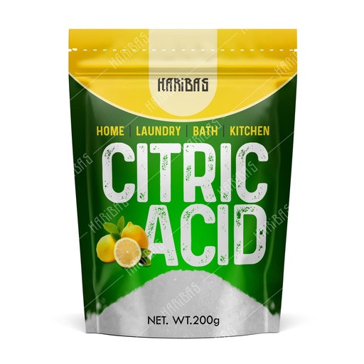 [BRSW2EL7OUBBQ2D3] HARIBAS Citric Acid Powder 200gm | Multifunctional Nimbusat | Food Grade | Citric Acid For Cleaning, Bath and Kitchen