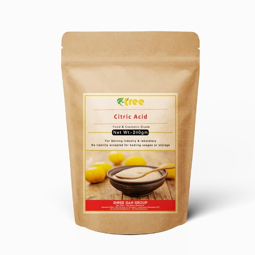 [BRSRG2QQCV7GY3LO] Citric Acid Powder –200g | 99.5% Pure | pH Adjuster & Preservative | For Food, Cosmetics, Cleaning & Industrial Use