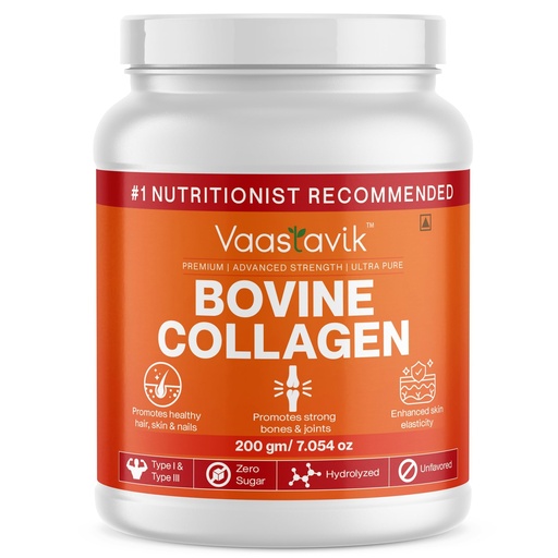 [BRSRGGQ3DMORMC3D] Vaastavik Hydrosized Collagen Peptide 200 gm (Bovine Collagen)