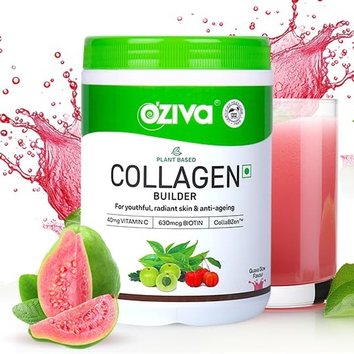 [BRSRO2TYOYPR4ADA] OZiva Vegan Collagen Powder, Skin, Hair & Nails, Biotin, Guava Glow, 200g