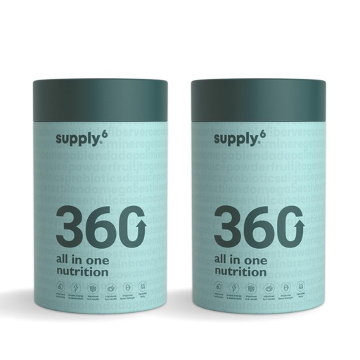 [BRSROAQEOYDWY23Z] Supply6 360 Ultimate Health Powder for Women & Men | Daily Supplement with 63+Vitamins, Minerals, Probiotics, and Superfoods | Daily Greens | Gut Health supplements, Energy, Immunity(30 Servings)