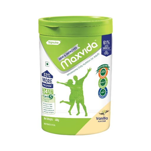 [BRSWGYACOEHBG3A3] Maxvida Wholesome Daily Nutrition Drink For Adults 400g, Vanilla Flavour