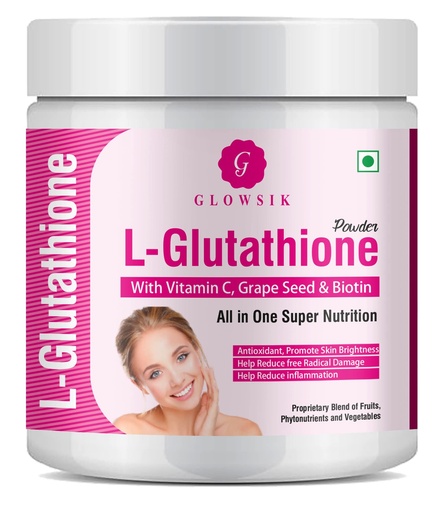 [BRSRMFT3O4MGO3LX] Glowsik Glutathione Powder For Healthy & Glowing Skin With Plant and Fruit Extracts - 300 Gms