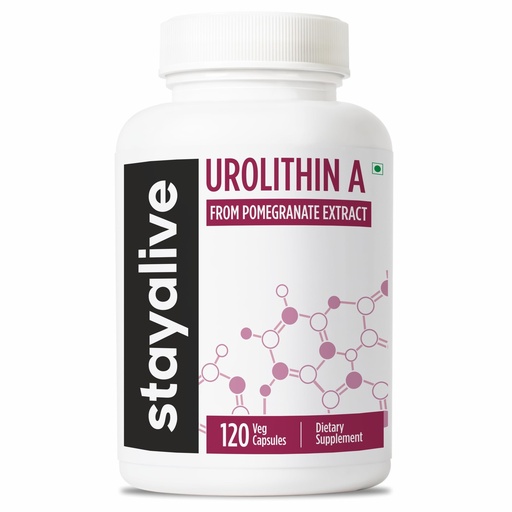 [BRSREGAPAB5RUFIZ] STAY ALIVE Urolithin A Supplement 1000mg from Pomegranate Extract | Supports Mitochondrial Function, Cellular Renewal & Muscle Strength | Non-GMO & Gluten-Free Urolithin A+ Capsules | 120 Count