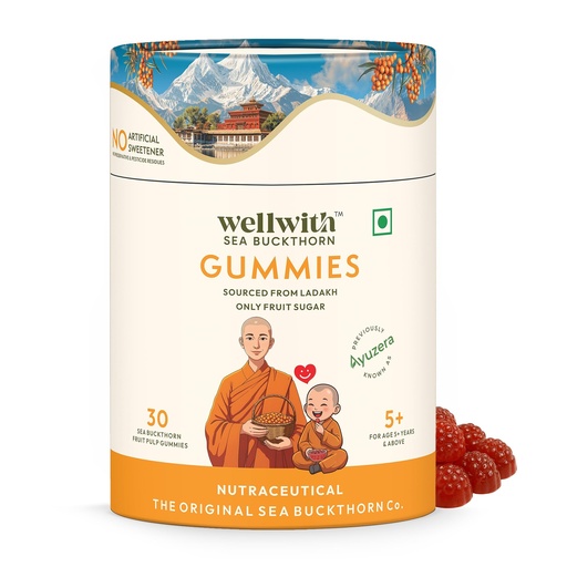 [BRSREBQRB4GW2C3L] Wellwith Sea buckthorn Gummies for kids and adults, Vitamin C Rich, multivitamin supplement, Immunity (30 Gummies)