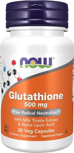 [BRSRMBD2C4PWY3LK] NOW FOODS, Glutathione 500 mg,30 Veg Capsules