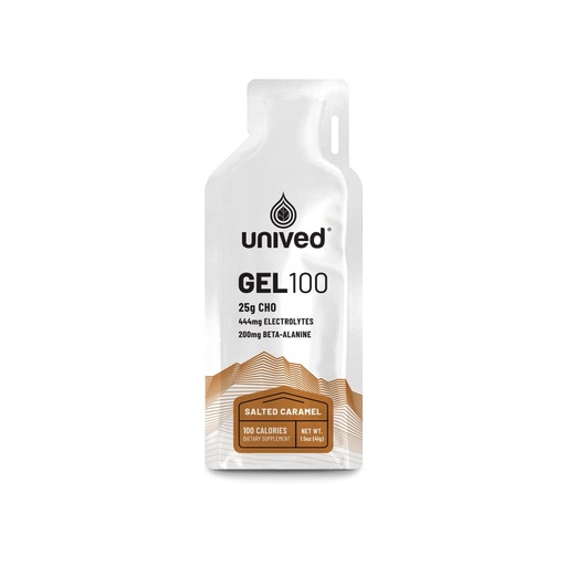 [BRSWEBIZPIMGYE3J] Unived Gel 100 - Vegan Energy Gel for Endurance Athletes Runners & Cyclists - 100kcal - Salted Caramel - Pack of 6