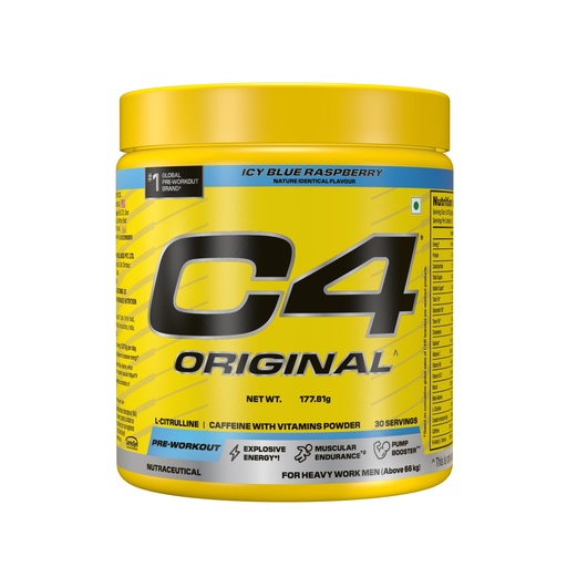 [BRSRGGAFCN6BA3I4] C4 Original Pre Workout Powder (Icy Blue Raspberry), 200mg Caffeine Anhydrous with CarnoSyn® Beta-Alanine, L Citrulline, & Creatine HCL, Preworkout Powder for Men & Women, 30 Servings,178gm